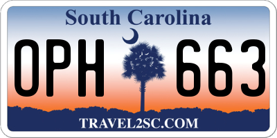 SC license plate OPH663