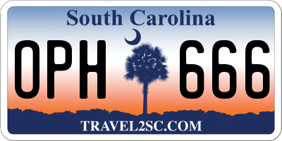 SC license plate OPH666