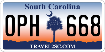 SC license plate OPH668