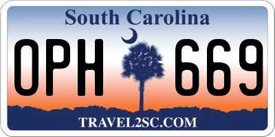 SC license plate OPH669