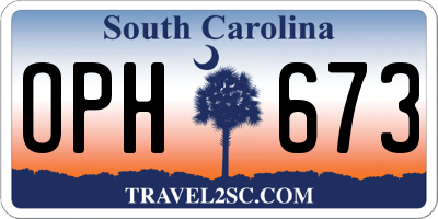 SC license plate OPH673
