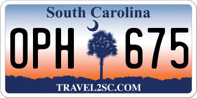 SC license plate OPH675