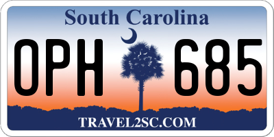 SC license plate OPH685