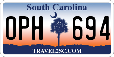 SC license plate OPH694