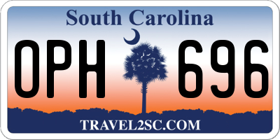 SC license plate OPH696