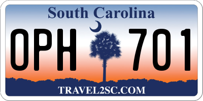 SC license plate OPH701
