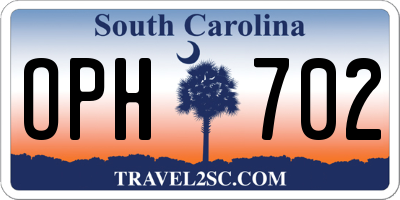 SC license plate OPH702