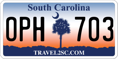 SC license plate OPH703