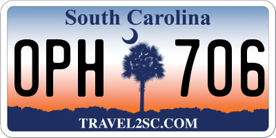 SC license plate OPH706