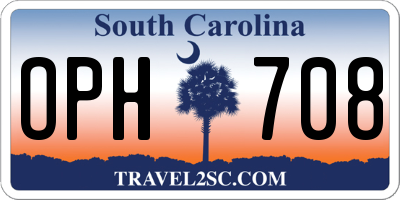 SC license plate OPH708