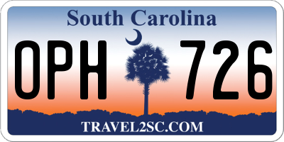 SC license plate OPH726