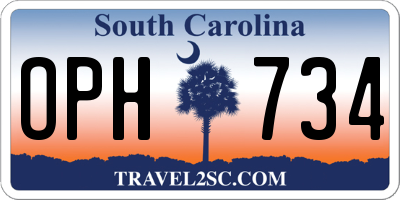 SC license plate OPH734