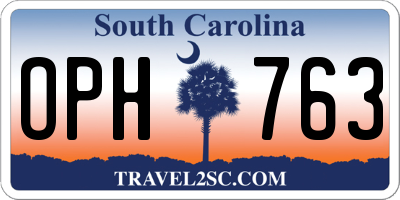 SC license plate OPH763