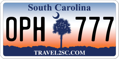 SC license plate OPH777