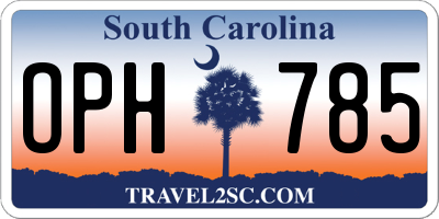 SC license plate OPH785