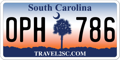 SC license plate OPH786