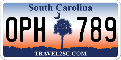 SC license plate OPH789