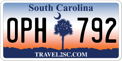 SC license plate OPH792