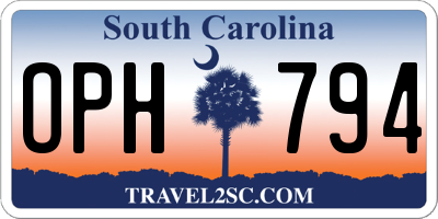 SC license plate OPH794