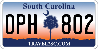 SC license plate OPH802