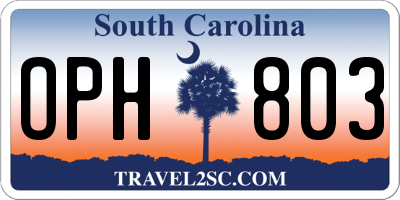 SC license plate OPH803