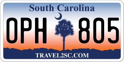 SC license plate OPH805