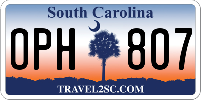 SC license plate OPH807