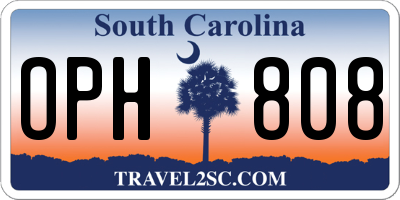 SC license plate OPH808