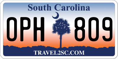 SC license plate OPH809