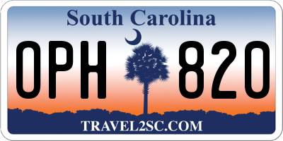 SC license plate OPH820