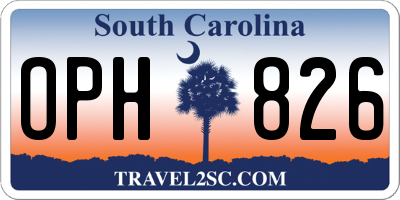 SC license plate OPH826