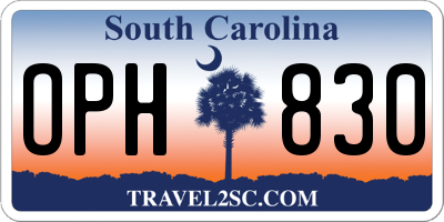 SC license plate OPH830