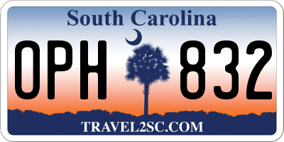 SC license plate OPH832