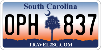 SC license plate OPH837