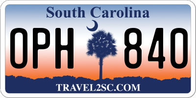 SC license plate OPH840