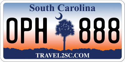 SC license plate OPH888