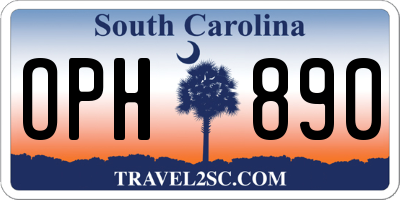 SC license plate OPH890