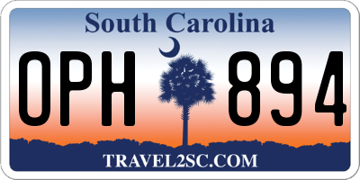 SC license plate OPH894