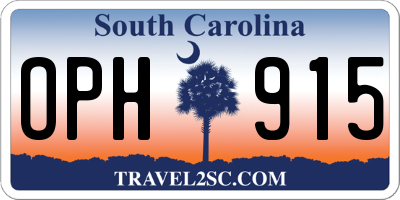 SC license plate OPH915