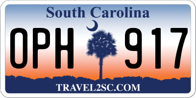 SC license plate OPH917