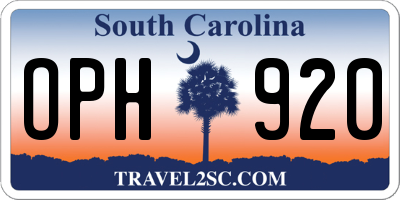 SC license plate OPH920