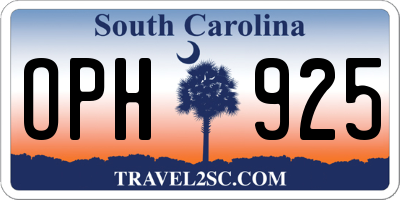 SC license plate OPH925