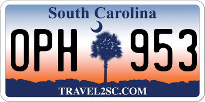 SC license plate OPH953