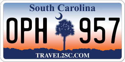 SC license plate OPH957