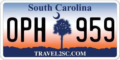 SC license plate OPH959