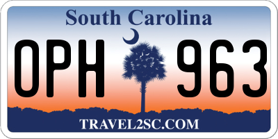 SC license plate OPH963