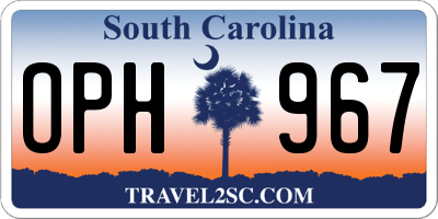SC license plate OPH967