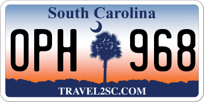SC license plate OPH968