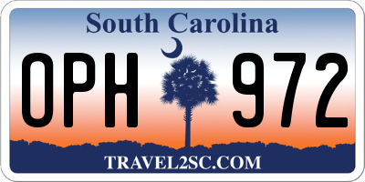 SC license plate OPH972