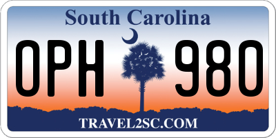 SC license plate OPH980